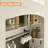 Coffee Bar Cabinet With LED Lights 72" Tall Buffet Cabinet With Storage-1083616435