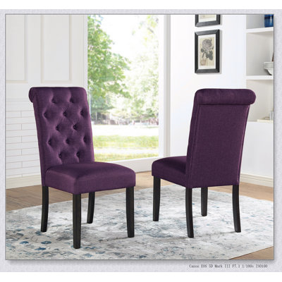 Leviton Solid Wood Tufted Asons Dining Chair, Set of 2