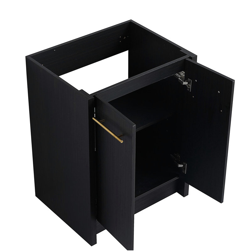 Meuble-lavabo indépendant de 24 po avec comptoir en résine et porte à fermeture en douceur