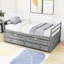 Lit simple avec lit gigogne coulissant et tiroirs de rangement-1234419003