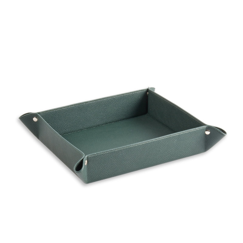 Plateau en cuir Elisea, Vert