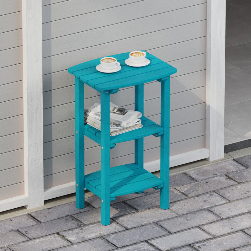 Classic 3-Shelf Side Table, Aruba Blue