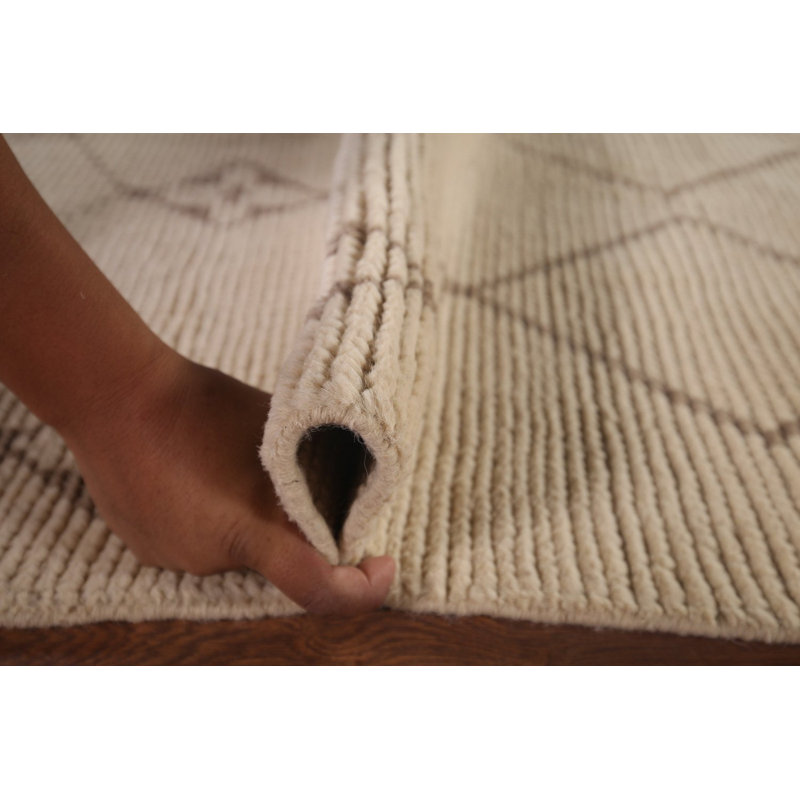 Tapis marocain ivoire All-Over Trellis 7 x 11