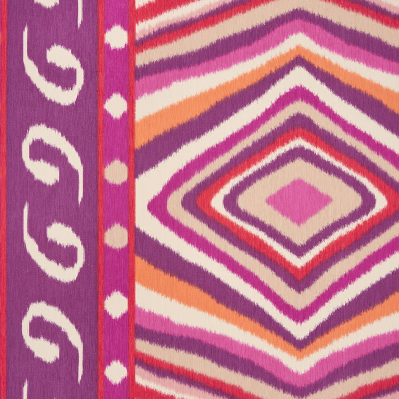 Tissu ikat Schumacher x Johnson Hartig Terence, Magenta