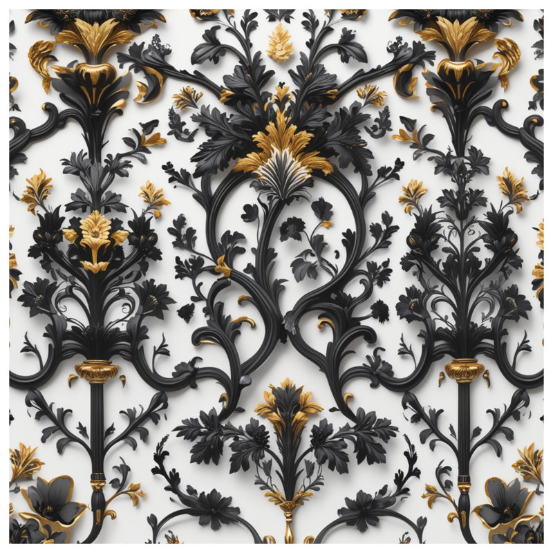 Coussins décoratifs noirs et noirs à motif floral, 16 x 16 inches