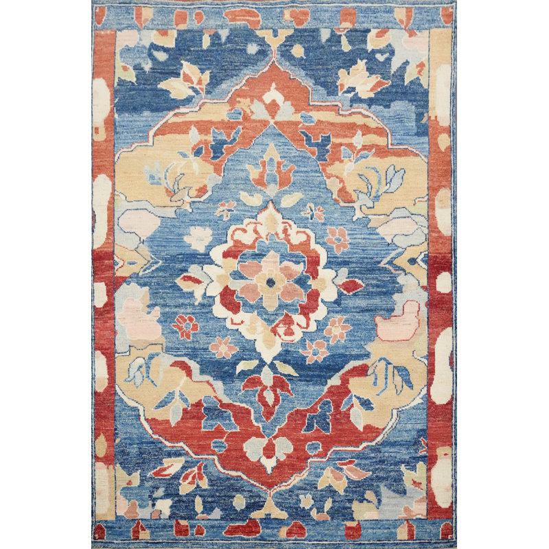 Vegetable Dye Oushak Handmade Wool Rug 5x7