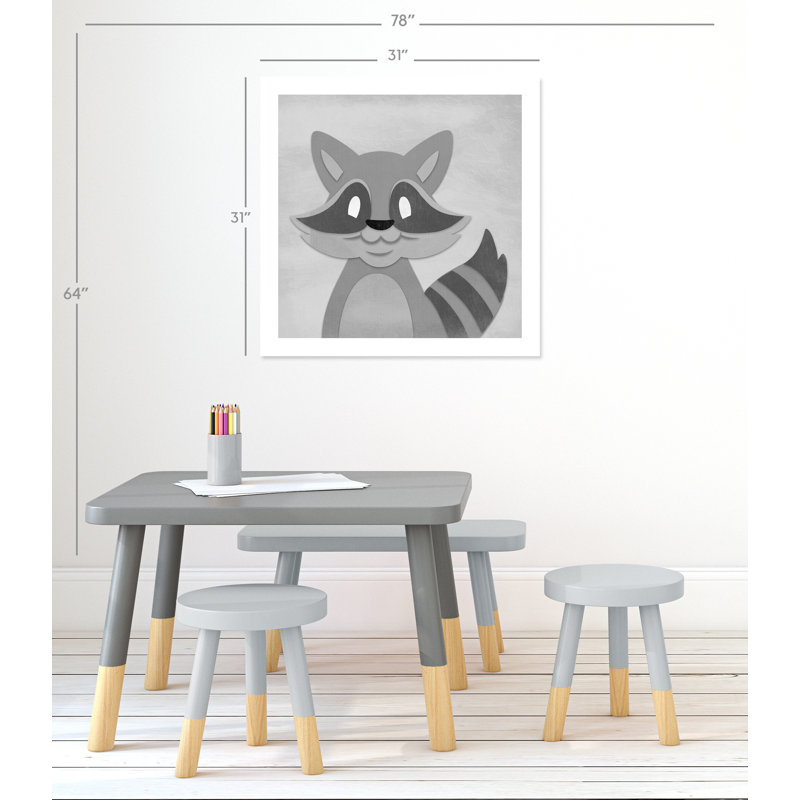 Impression sur papier Cheery Racoon, H 31 po x l 31 po x P 1 po, Papier