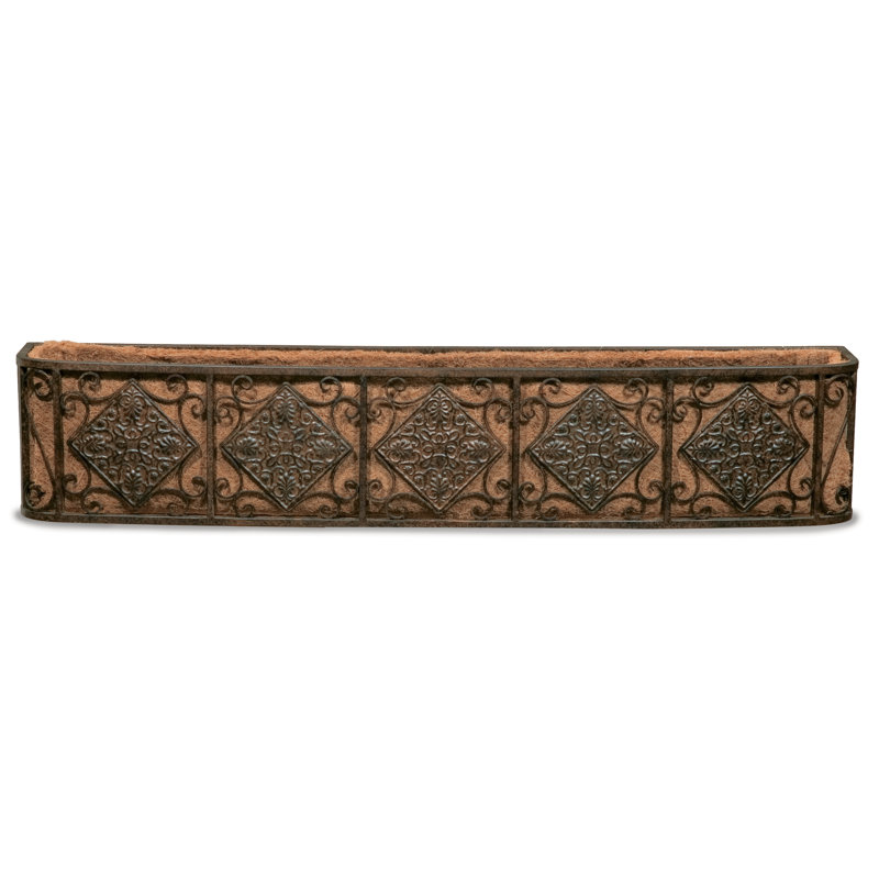 Caimen Handmade Metal Railing Planter, 9" x 47" x 8"