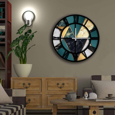 Horloge murale décorative élégante, 19,7 po de diamètre, 100% panneau de fibres à densité moyenne avec une épaisseur de 0,2 po | Nécessite 1 pile AA (non incluse) | Parfait pour la décoration intérieure, l'esthétique moderne et l'élégance intemporelle