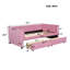Lit de jour simple rose avec 2 tiroirs de rangement et pour un confort ergonomique-1553293666