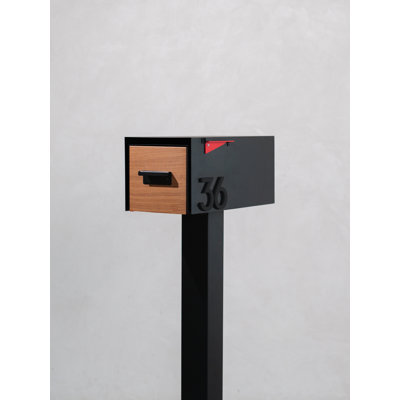 Malone Post-Mounted Mailbox with Wood-Styled Door