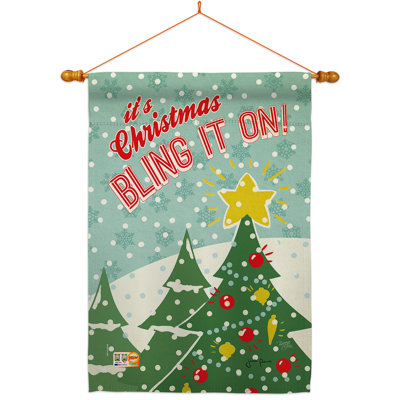 Double Sided 40'' H x 28'' W Polyester Christmas Flag Set
