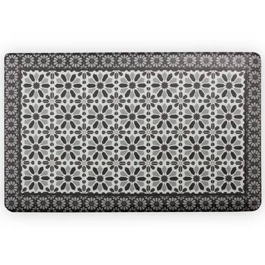 FNLNDO White Grey Black Kitchen Rugs and Mats Set of 2 Modern