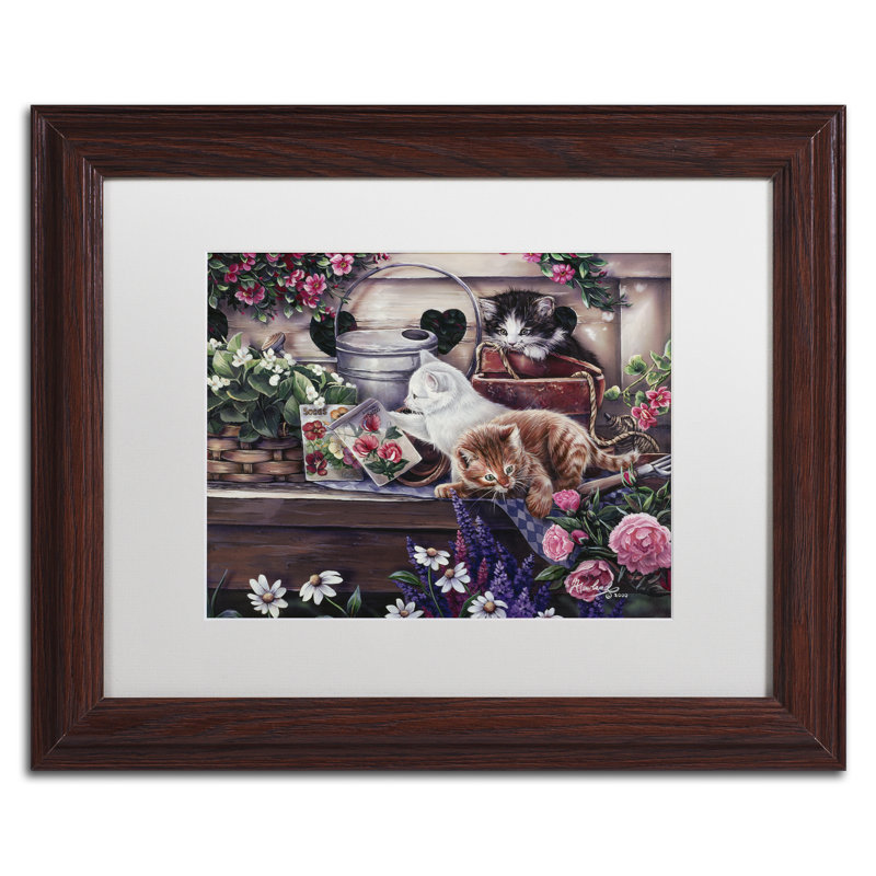 «Playful Kittens» par Caiti - reproduction d'art sur toile, H 13,8 po x l 16,8 po x P 0,75 po