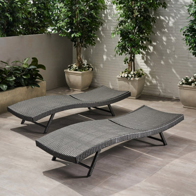 Adjustable Reclining Iron Frame Chaise In Grey For Relax With Recline And Robust Support