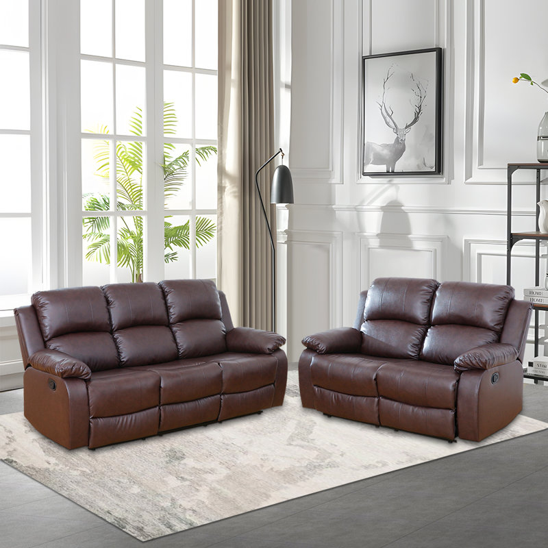 Kerstan Recliner, Brown Faux Leather