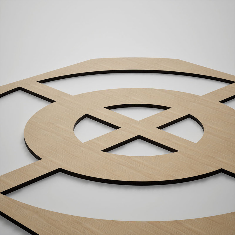 Panneaux muraux décoratifs en bois Sullivan, grand, l 23 3/8 po x H 23 3/8 po x T 3/8 po, chêne blanc
