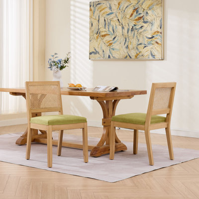 Ensemble de 2 chaises de salle à manger en rotin Farmhouse