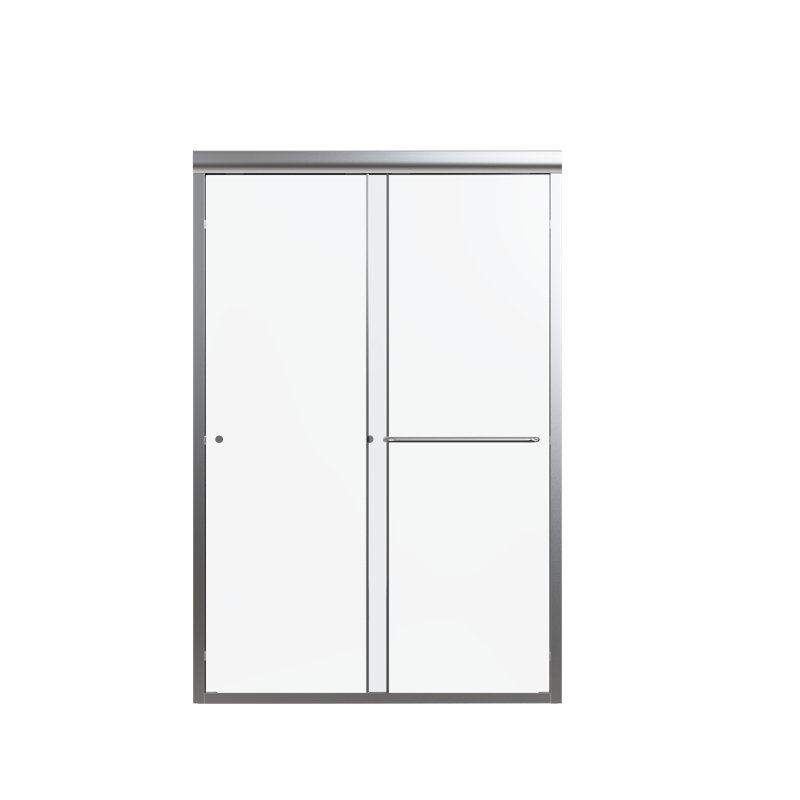 Ryker 44–48'' W x 72'' H Semi-Frameless Double Sliding Shower Door with Tempered Glass