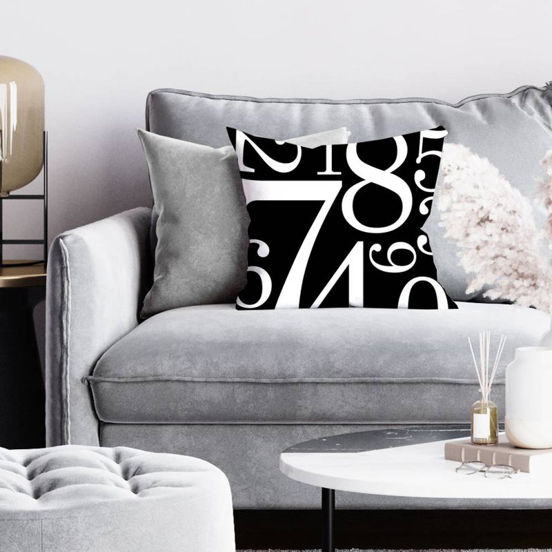 Zero to nine - 16"x16" Throw pillow - Poly twill - Print on demand
