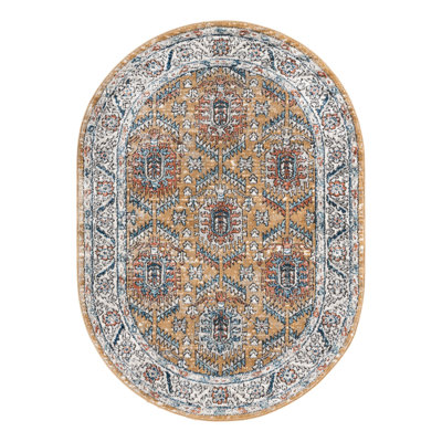 Weingartner Performance Mustard Yellow/Ivory/Blue Rug