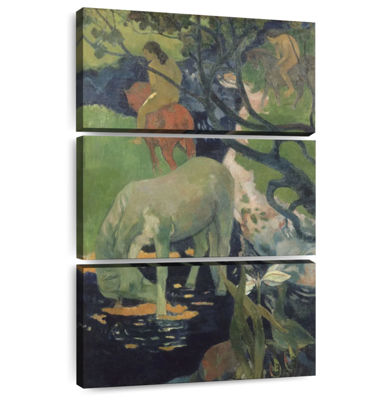 Brampt le cheval blanc, H 74 po x l 48 po