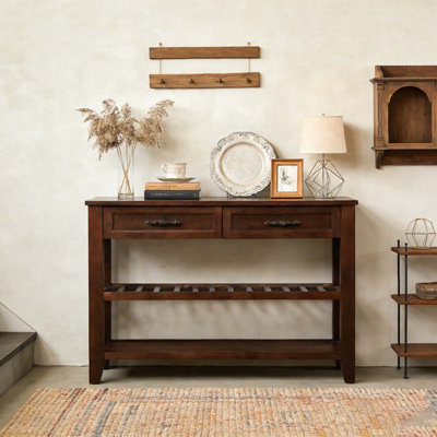 Console avec 2 tiroirs de rangement et 2 tablettes