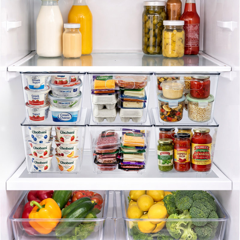 Sorbus 8 Pack Clear Stackable Storage Containers with Lids for Kitchen, Pantry,Cabinet Organization, Large, 8, Large