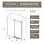 Porte de douche sans cadre 60 po x l 72 po x H 72 po