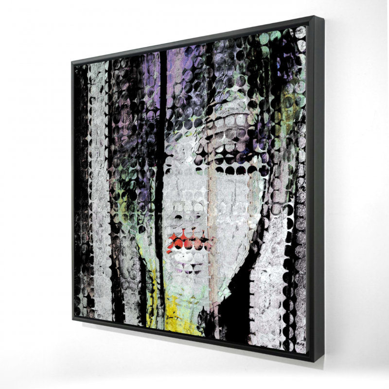 Art abstrait sur toile encadrée rose