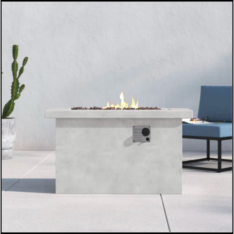 24'' H Concrete Propane/Natural Gas Outdoor Fire Pit Table, Gray