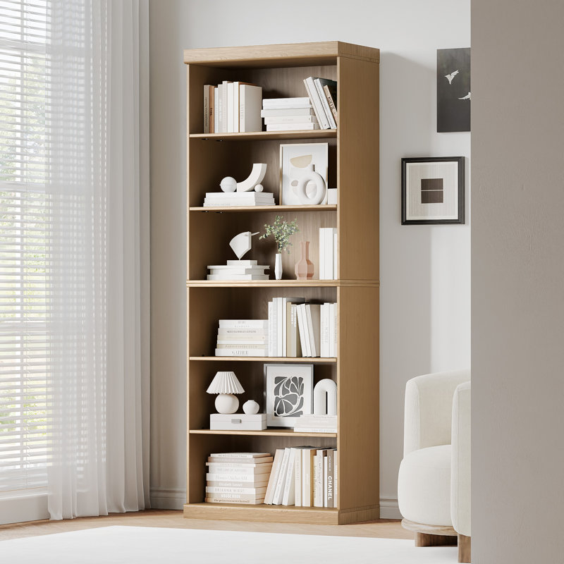 Bibliothèque 82 po H 82 po x l 31 po, (6 tablettes) H 208,3 po x l 78,7 po x P 40,6 po, Naturel