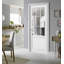 Porte intérieure française prémontée Felicia 3599 Blanc Soie avec vitrage transparent, panneau simple, cadre standard, poignée, salle de bain, chambre, portes robustes - 61 cm x 244 cm-109770499-133750818