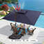 Parasol en porte-à-faux rectangulaire avec base en bois 106,20 po x 143,70 po Mace, beige-1411352020
