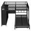 Lit superposé avec garde-robe intégré, lit superposé en métal avec lit gigogne, bureau pliable, échelles, conception à bruit réduit-976666029