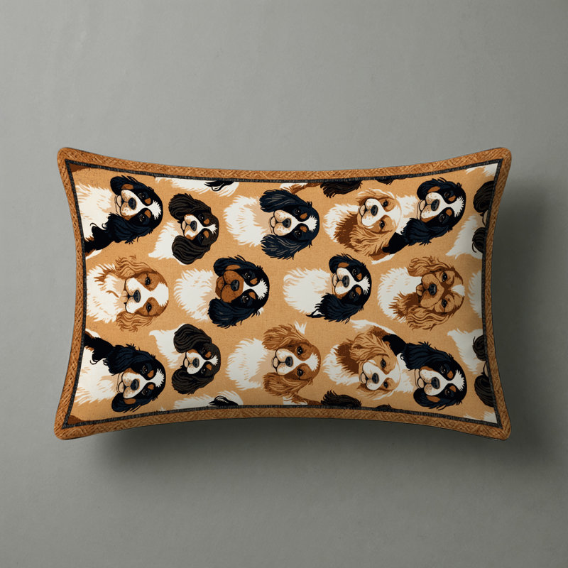 Indoor and Outdoor Throw Pillow, Rectangle 18"H x 25"W, English Toy Spaniel