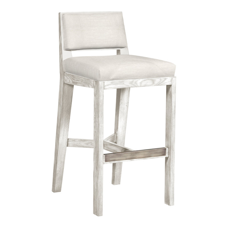 Scoville By Thom Filicia Upholstered Counter Stool with Solid Wood Frame, Casa Blanca, Nadia Parchment