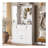 51.1'' Entryway Bench With Integrated Shoe Cabinet , 3-In-1 Design And Mirrored Cabinet Door, Hall Tree With 4 Sturdy Hooks And Foldable Seat For Entrance, Living Room