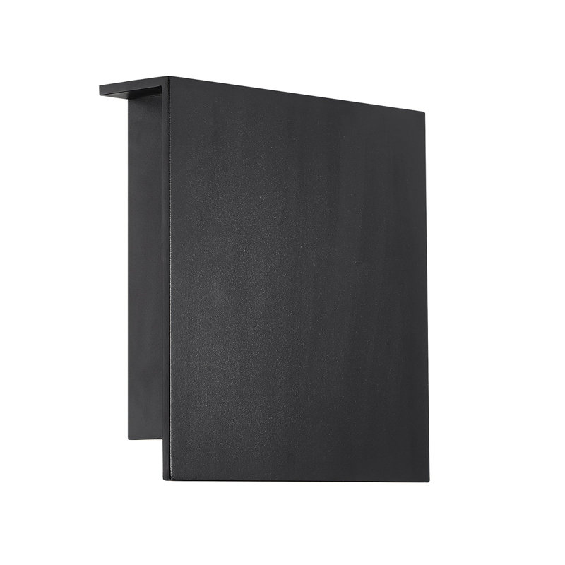 Lumière carrée pour cloison d'extérieur, Noir, H 10 po x l 10 po x P 2,375 po