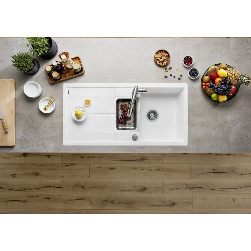 Metra 1.5 Bowl Inset Kitchen Sink, White