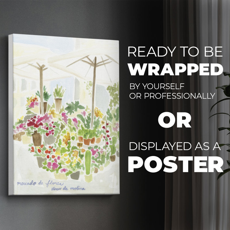 Tirso Flower Market I - Impression sur toile seulement - NON-CADRE, H 48 po x l 32 po