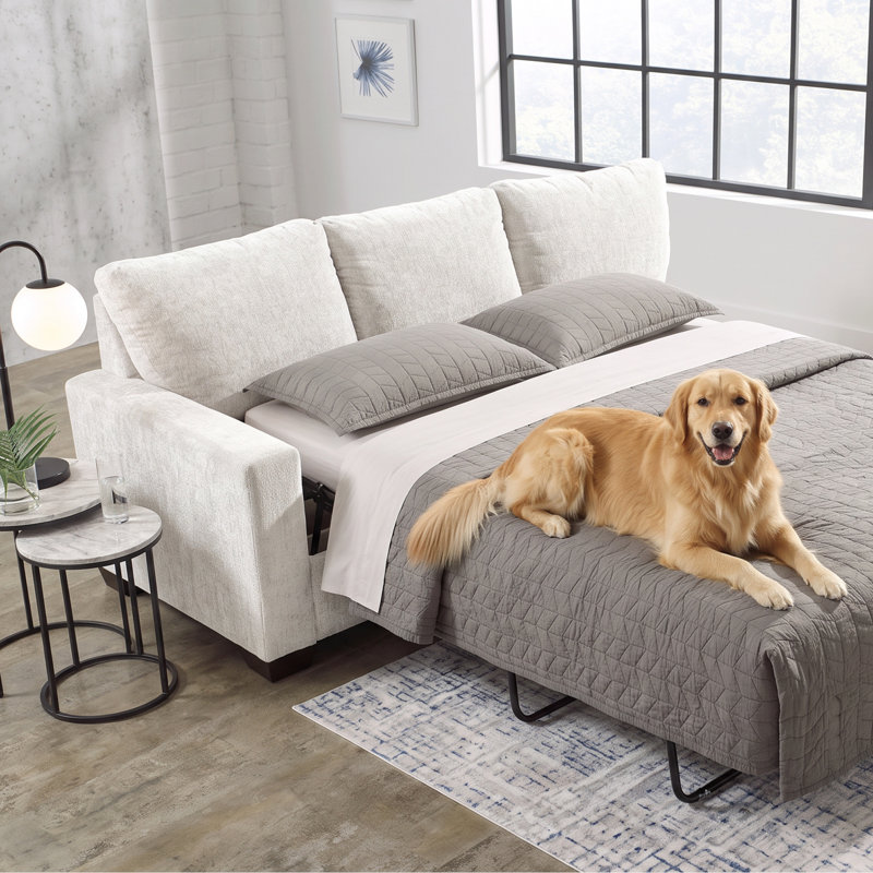 Clorene Upholstered Sleeper Sofa, 39" H x 76" W x 40" D, Navy Blue