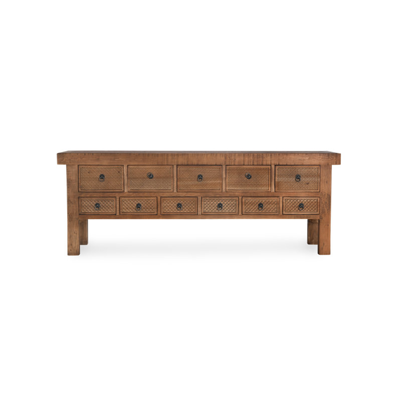 Lahey 93'' Solid Wood Console Table, Mission Brown