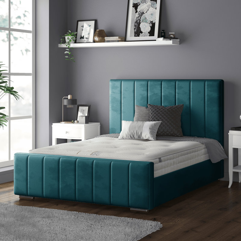Jesse Upholstered Bed, Double (4'6), Mallard