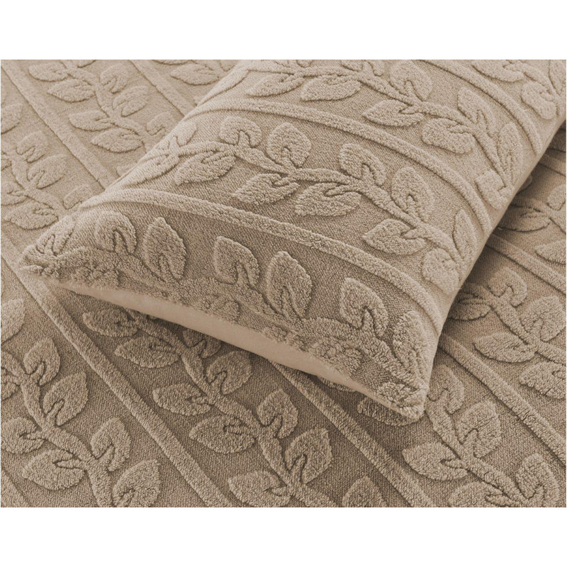 Polyester Floral Duvet Cover Set with Pillowcases, King Duvet Cover Set + 2 Standard Pillowcases, Beige