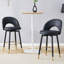De 2 tabourets de bar rotatifs à 360 °, revêtement en polyuréthane moderne et structure en métal noir, pour une utilisation multiple dans le bureau à domicile, conception ergonomique, chaises faciles à assembler (paire), pieds de siège, espaces variés pour de longues heures,