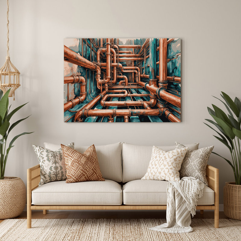 Art mural en métal Sci Fi Copper, H 20 po x l 24 po