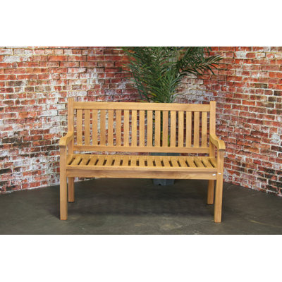 Vicknair Solid Wood Teak Outdoor Bench
