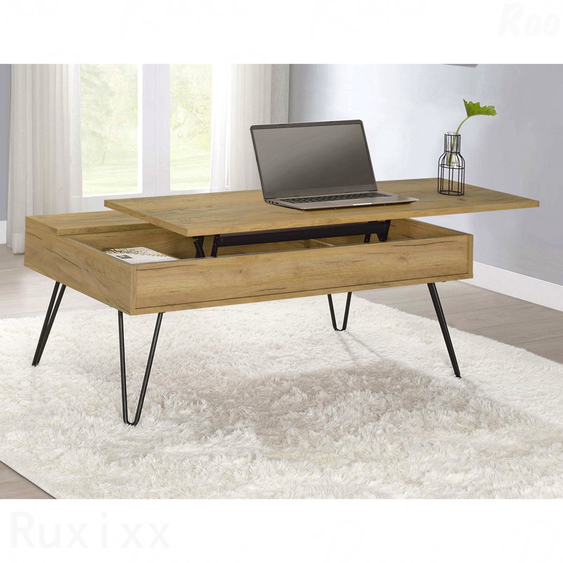 Table basse à plateau relevable Golden Oak