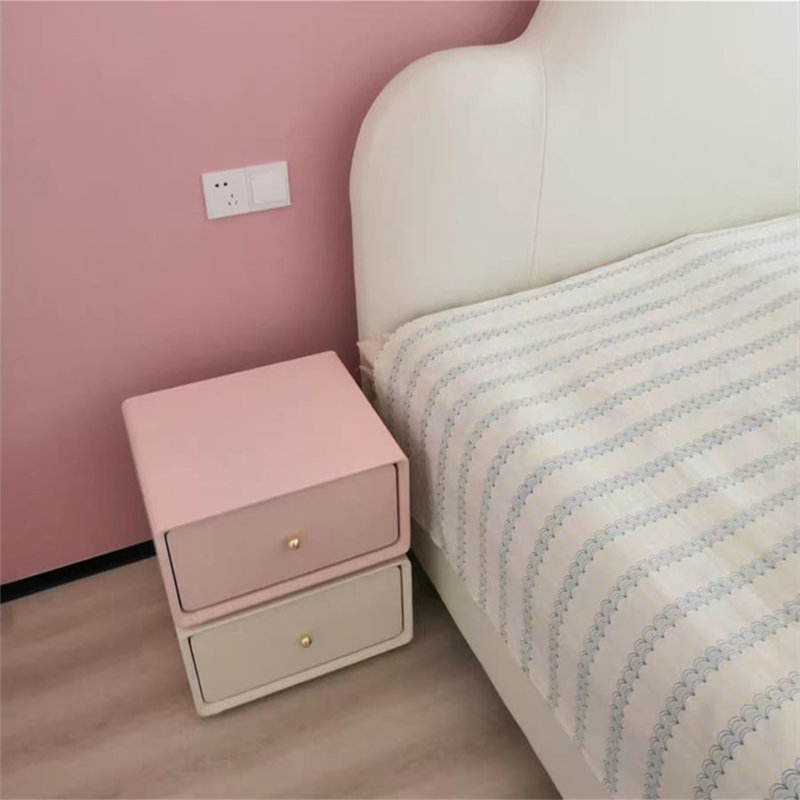 Table de chevet 19,68 po Denis, Rose/Blanc
